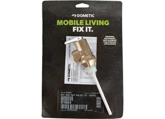 Dometic USA WATER HEATER SERVICE PARTS RELIEF VALVE 1/2IN 150PSI
