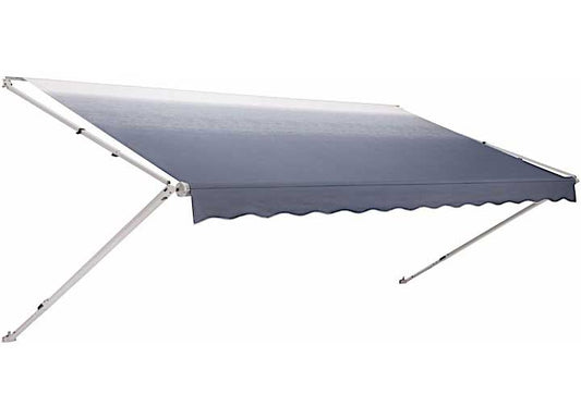 Dometic USA DOMETIC 8500 W/SLT 14'L X 8'EXT. SANDSTONE FADE VINYL MANUAL PATIO AWNING W/BLACK METAL COVER