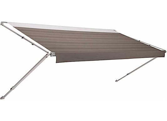 Dometic USA SUNCHASER 18'L X 8'EXT. WHITE/CRANBERRY STRIPED VINYL MANUAL PATIO AWNING W/POLAR WHITE COVER