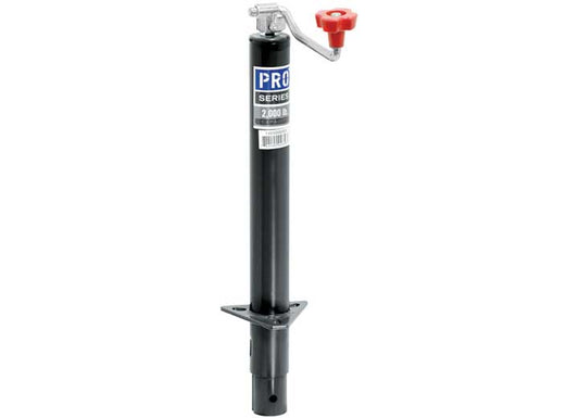 Draw-Tite ROUND TRAILER JACK A-FRAME 2000 LB TOPWIND BOLT-ON 15 IN TRAVEL BLACK
