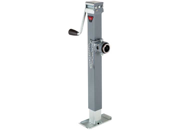 Draw-Tite TRAILER JACK SWL 195 DTSFQ W/P&C 5000LB 15IN TRAVEL ROUND MOUNT OT GRAY IT ZINC
