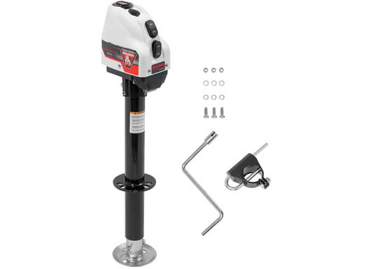 Draw-Tite POWERED DRIVE TONGUE JACK A-FRAME 17IN TRAVEL WHITE CASE RATING 4000LBS