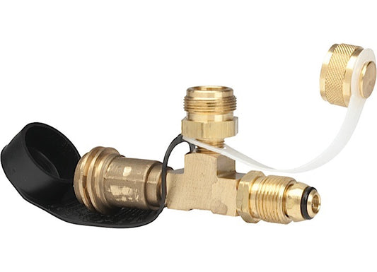 ENERCO BRASS PROPANE ADAPTER TEE CLAMSHELL