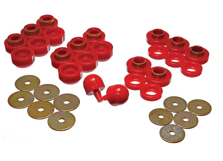 Energy Suspension BODY MOUNT SET-RED,PERFORMANCE POLYURETHANE,OEM HEIGHT,PERFORMANCE POLYURETHANE