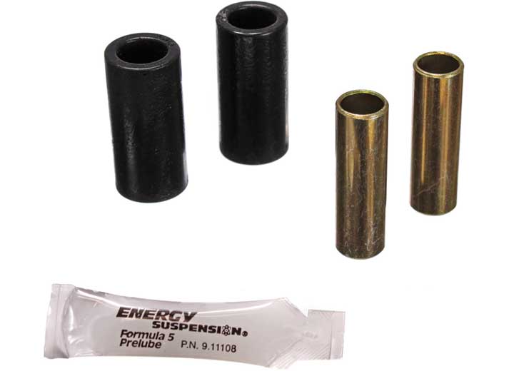 Energy Suspension FRONT LEAF SPRING BUSHING SET W/COMPLETE SPRING & SHACKLE SET-BLK,PERFORMANCE POLYURETHANE,2IN EYE