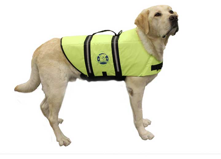 Fido Pet Products Paws Aboard Dog Life Jacket, Neon Yellow, XL