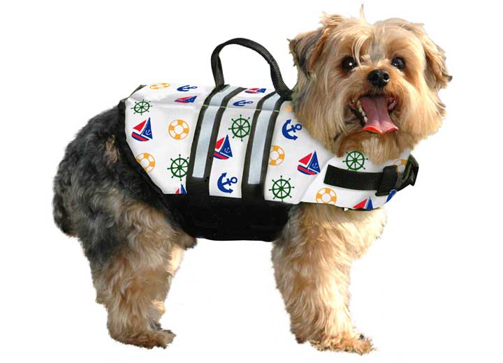 Fido Pet Products Paws Aboard Dog Life Jacket, Nautical, XS