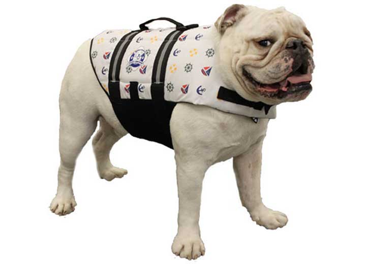 Fido Pet Products Paws Aboard Dog Life Jacket, Nautical, Medium