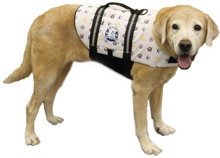 Fido Pet Products Paws Aboard Dog Life Jacket, Nautical, Large