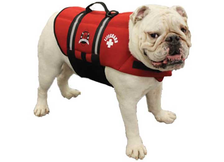 Fido Pet Products Paws Aboard Dog Life Jacket, Lifeguard Red, Medium