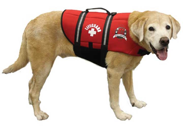 Fido Pet Products Paws Aboard Dog Life Jacket, Lifeguard Red, Large