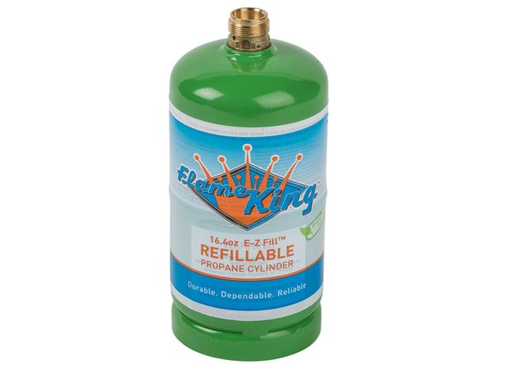 Flame King 1LB REFILLABLE LP CYLINDER, 16.4OZ., GREEN