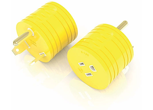 Lippert RV ADAPTER, 15A CONN 5-15R (F) 30A RV PLUG TT-30P (M), YELLOW