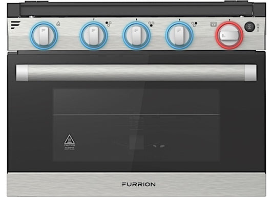 Lippert 17IN RV 3-BURNER GAS RANGE W/GLASS DOOR, 2-COLOR LED KNOB, STAINLESS STEEL