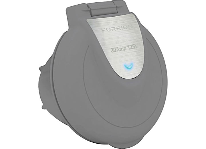 Lippert 30A 125V MARINE POWER SMART INLET, GRAY, ROUND, AM