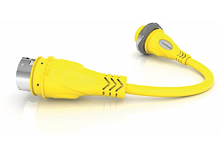 Lippert MARINE PIGTAIL, 30A CONN L5-30R (F)-50A 125/250V PLUG SS-2P (M), YELLOW