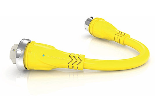 Lippert MARINE PIGTAIL 50A 125V CONN SS-1R (F) 50A 125/250V PLUG SS-2P (M), YELLOW