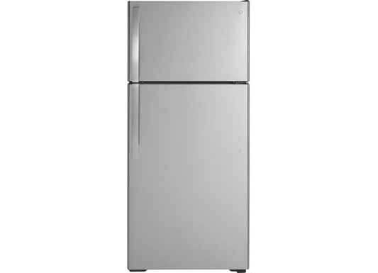 GE Appliances GE 16.6 CU. FT. TOP- FREEZER REFRIG W/ ICE - STAINLESS, RIGHT