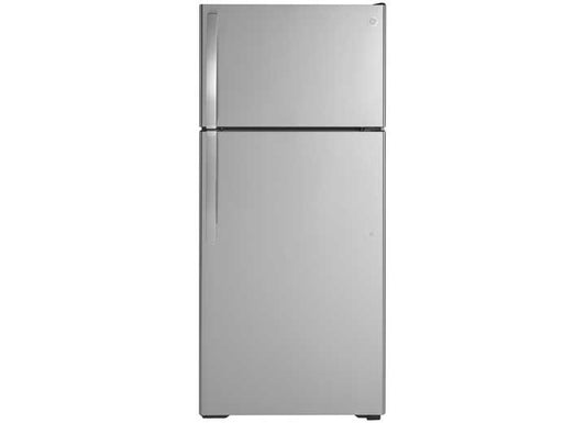 GE Appliances 16.6 CU. FT. TOP-FREEZER REFRIG W/ICE - STAINLESS, RIGHT