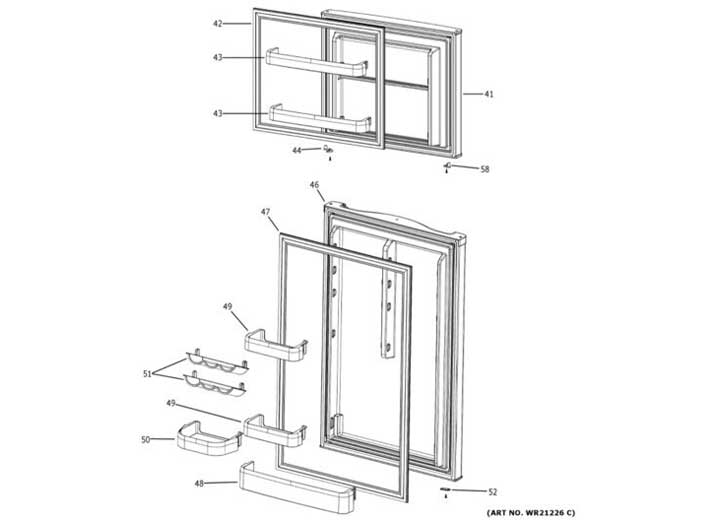GE Appliances GPV10 STAINLESS FREEZER DOOR