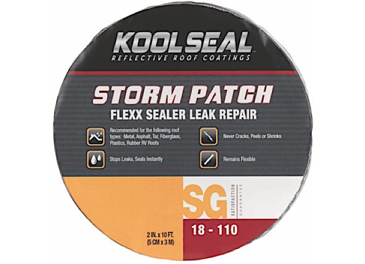 Geocel Kool Seal Storm Patch Flexx Sealer Instant Leak Repair Tape - 2" x 10' Roll - Gray