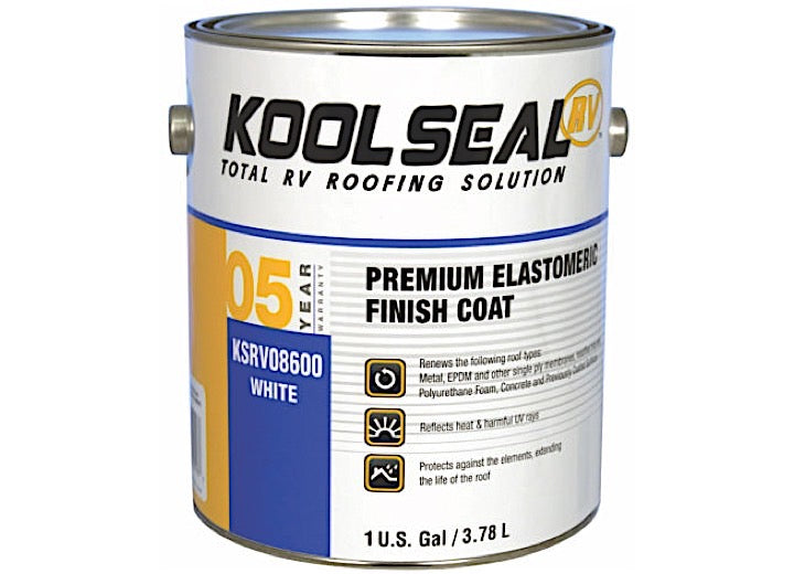 Geocel Kool Seal Premium RV Elastomeric Roof Coating, 1 Gallon - White