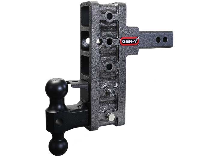 Gen-Y Hitch MEGA-DUTY 2IN OFFSET SHANK 2.5IN RISE 7.5IN DROP 2K TW 16K HITCH DUAL-BALL PINTLE LOCK