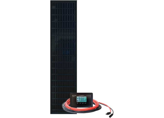 Go Power! GP-SLIM-BLK-100: 100W BLACK SLIM SOLAR KIT WITH 30 AMP CONTROLLER