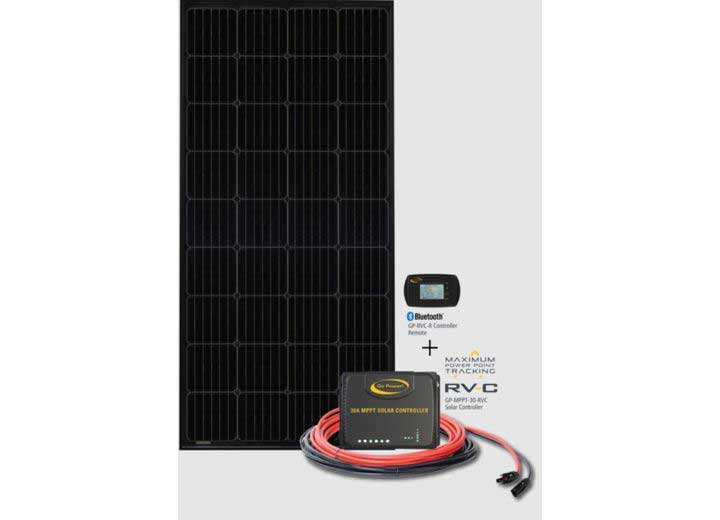 Go Power! GP-ECLIPSE-200: 200W BLACK SOLAR KIT W/30AMP MPPT CONTROLLER