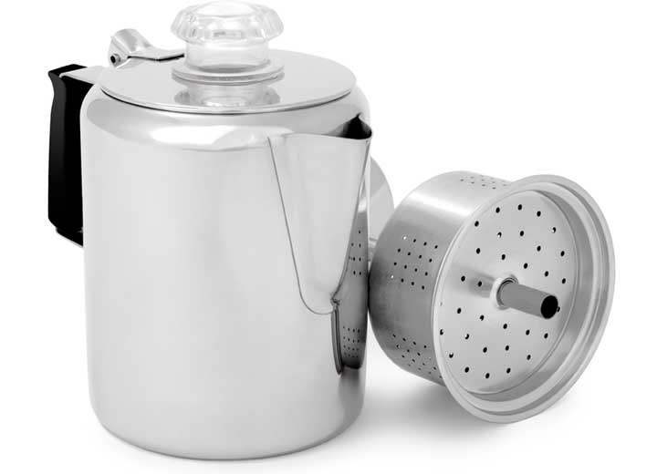 GSI Outdoors Glacier Stainless Coffee Percolator with Silicone Handle 3 Cup