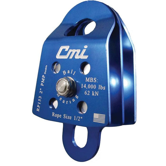 CMI 2" PRUSIK MINDING DOUBLE ALUMINUM SHEAVE PULLEY