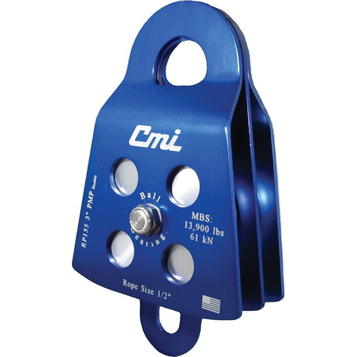 CMI 3" PRUSIK MINDING DOUBLE ALUMINUM SHEAVE PULLEY