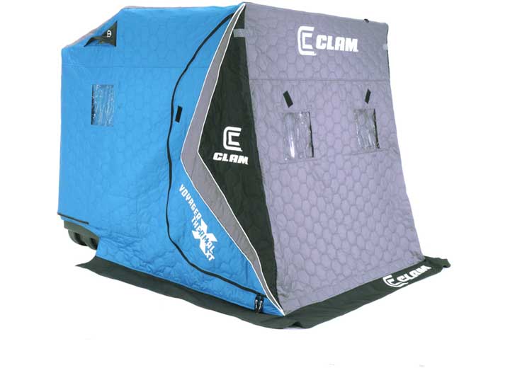 Clam Outdoors Clam Voyager XT Thermal Fish Trap 2 Person Portable Ice Fishing Shelter