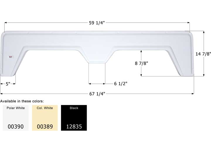 Icon Technologies Limited RV FENDER SKIRT, TANDEM, ICON, FS310A, COLONIAL WHITE