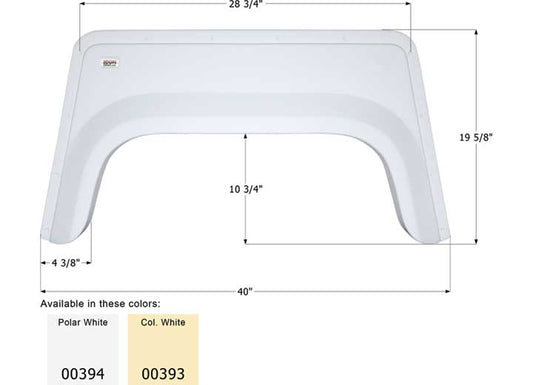 Icon Technologies Limited RV FENDER SKIRT, SINGLE, ICON, FS320, COLONIAL WHITE