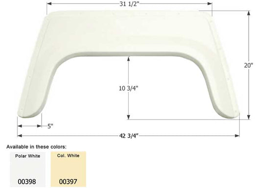 Icon Technologies Limited RV FENDER SKIRT, SINGLE, ICON, FS343, COLONIAL WHITE