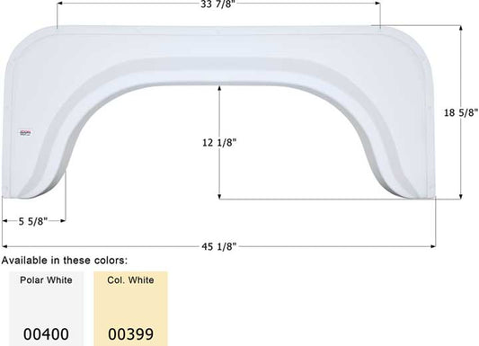 Icon Technologies Limited RV FENDER SKIRT, SINGLE, ICON, FS350, COLONIAL WHITE