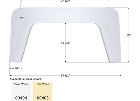 Icon Technologies Limited RV FENDER SKIRT, SINGLE, ICON, FS377, POLAR WHITE