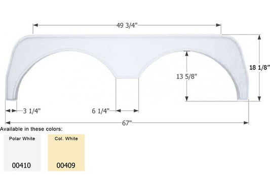 Icon Technologies Limited RV FENDER SKIRT, TANDEM, ICON, FS500, COLONIAL WHITE
