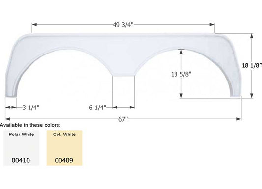 Icon Technologies Limited RV FENDER SKIRT, TANDEM, ICON, FS500, POLAR WHITE