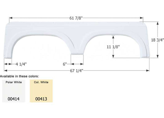 Icon Technologies Limited RV FENDER SKIRT, TANDEM, ICON, FS600, COLONIAL WHITE