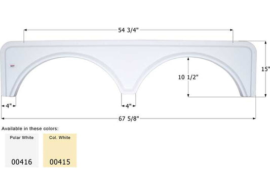 Icon Technologies Limited RV FENDER SKIRT, TANDEM, ICON, FS668, POLAR WHITE