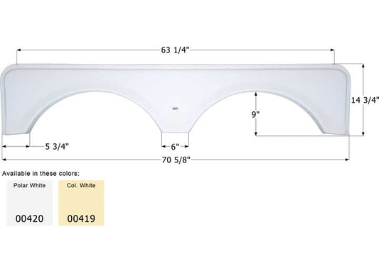 Icon Technologies Limited RV FENDER SKIRT, TANDEM, ICON, FS671, COLONIAL WHITE