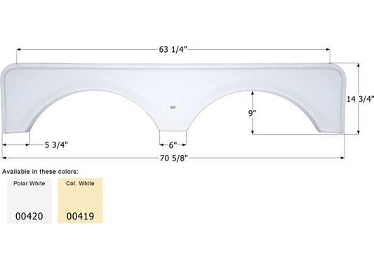 Icon Technologies Limited RV FENDER SKIRT, TANDEM, ICON, FS671, POLAR WHITE