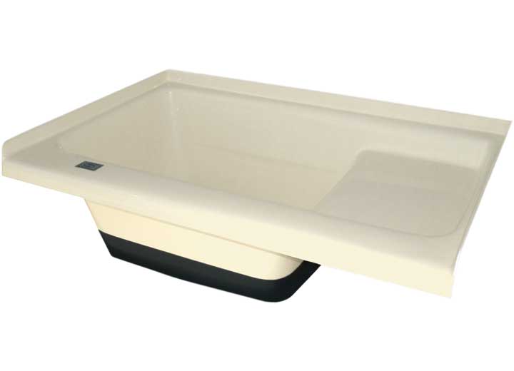 Icon Technologies Limited RV Icon Sit in Step RV Bath Tub with Left Hand Drain - Colonial White