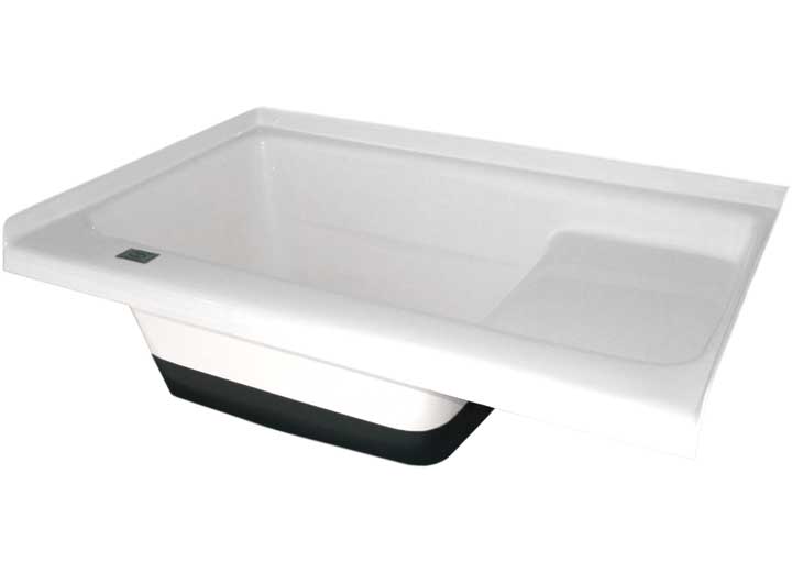 Icon Technologies Limited RV Icon Sit in Step RV Bath Tub with Left Hand Drain - Polar White