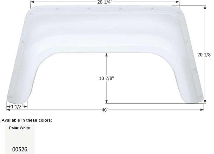 Icon Technologies Limited RV FENDER SKIRT, SINGLE, ICON, FS302, POLAR WHITE