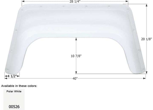 Icon Technologies Limited RV FENDER SKIRT, SINGLE, ICON, FS302, POLAR WHITE