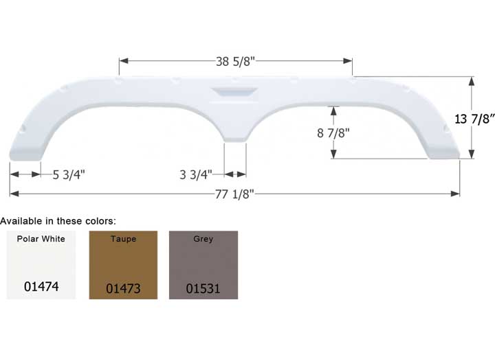 Icon Technologies Limited RV Icon Replacement Tandem Axle Fender Skirt for Fleetwood RVs - Taupe