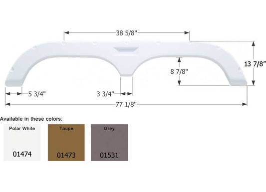 Icon Technologies Limited RV Icon Replacement Tandem Axle Fender Skirt for Fleetwood RVs - Gray